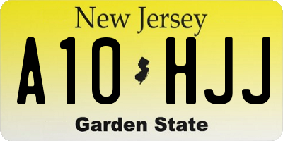 NJ license plate A10HJJ