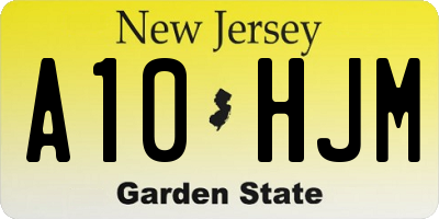 NJ license plate A10HJM