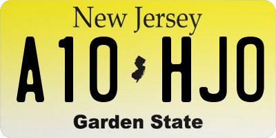 NJ license plate A10HJO