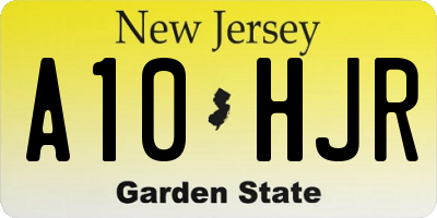 NJ license plate A10HJR