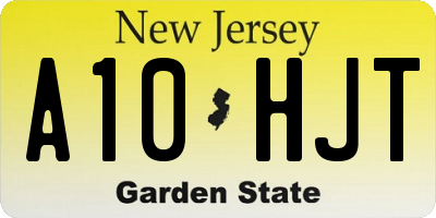 NJ license plate A10HJT