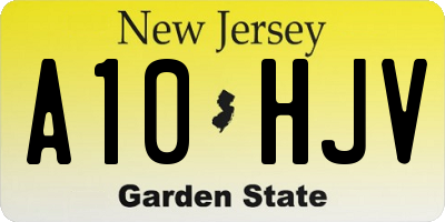 NJ license plate A10HJV