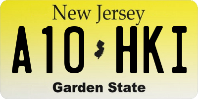 NJ license plate A10HKI