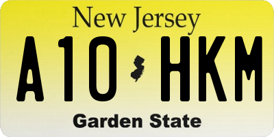 NJ license plate A10HKM