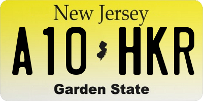 NJ license plate A10HKR