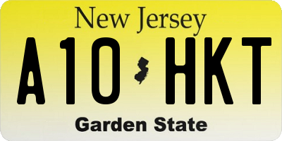 NJ license plate A10HKT