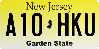 NJ license plate A10HKU