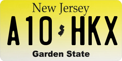 NJ license plate A10HKX