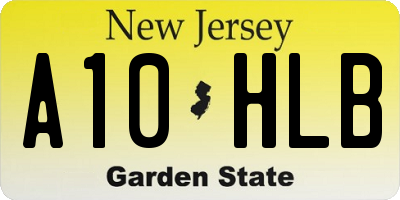 NJ license plate A10HLB