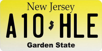 NJ license plate A10HLE