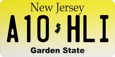 NJ license plate A10HLI