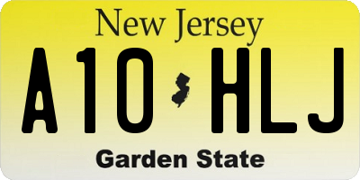 NJ license plate A10HLJ