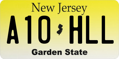 NJ license plate A10HLL