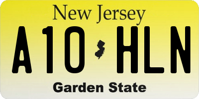 NJ license plate A10HLN