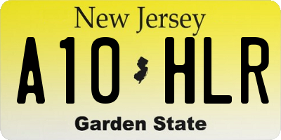 NJ license plate A10HLR