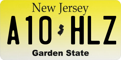 NJ license plate A10HLZ