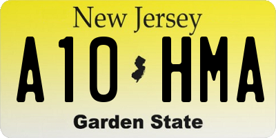 NJ license plate A10HMA