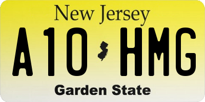 NJ license plate A10HMG
