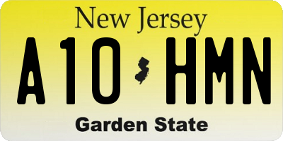 NJ license plate A10HMN