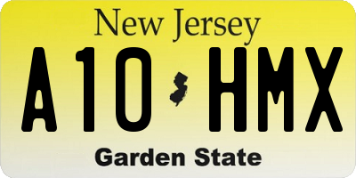 NJ license plate A10HMX