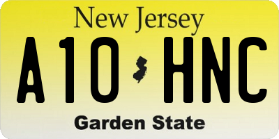 NJ license plate A10HNC