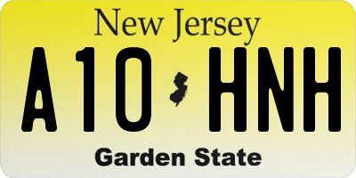 NJ license plate A10HNH