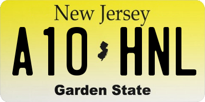 NJ license plate A10HNL