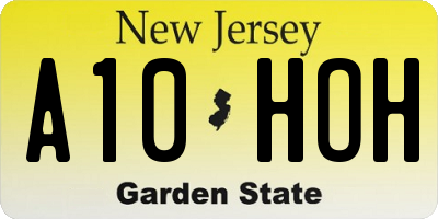 NJ license plate A10HOH