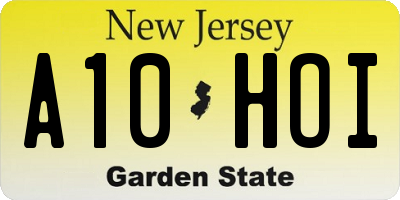 NJ license plate A10HOI
