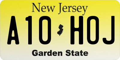 NJ license plate A10HOJ