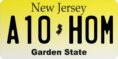 NJ license plate A10HOM