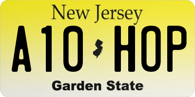 NJ license plate A10HOP