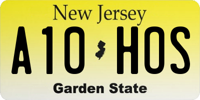 NJ license plate A10HOS