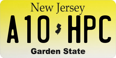 NJ license plate A10HPC