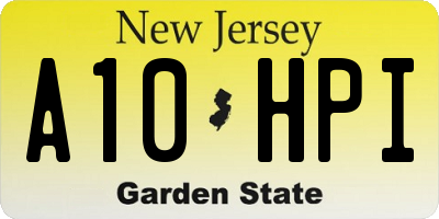 NJ license plate A10HPI