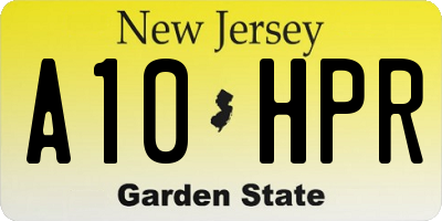 NJ license plate A10HPR