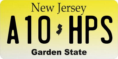 NJ license plate A10HPS