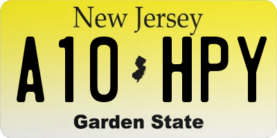 NJ license plate A10HPY