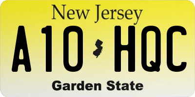 NJ license plate A10HQC