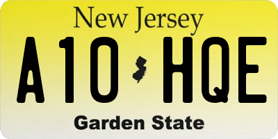 NJ license plate A10HQE