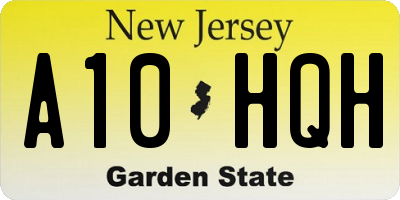 NJ license plate A10HQH