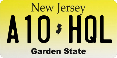 NJ license plate A10HQL