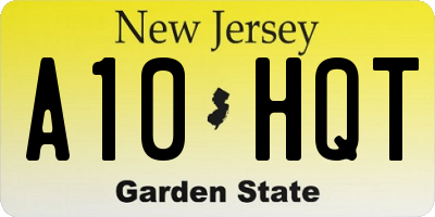 NJ license plate A10HQT