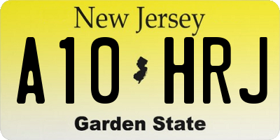 NJ license plate A10HRJ