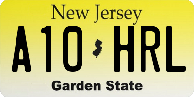 NJ license plate A10HRL