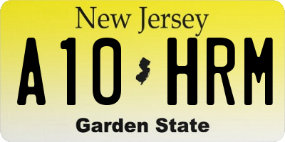 NJ license plate A10HRM