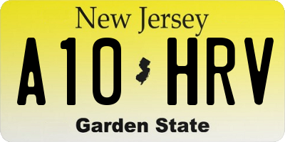 NJ license plate A10HRV