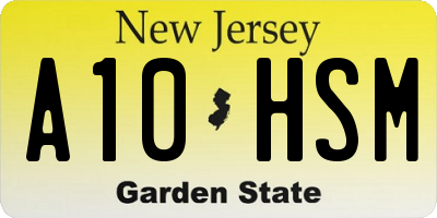 NJ license plate A10HSM