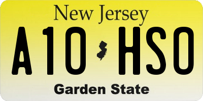 NJ license plate A10HSO