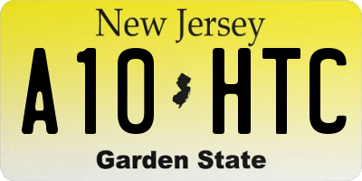 NJ license plate A10HTC